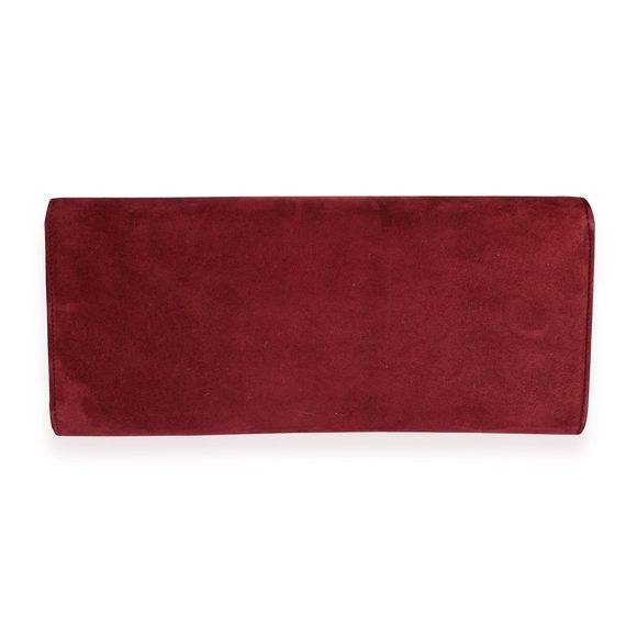 Gucci Burgundy Suede & Crystal Broadway Clutch - Picture 3 of 7